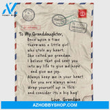 Personalized to My Granddaughter Letter Fleece Blanket from Grandparents Once Upon a Time Great Customized Blanket for Birthday Christmas Thanksgiving Graduation Wedding