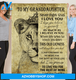 Personalized To My Granddaughter Lion Fleece Blanket From Grandma The Rest Of Mime Great Customized Blanket For Birthday Christmas Thanksgiving