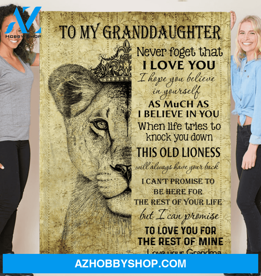 Personalized To My Granddaughter Lion Fleece Blanket From Grandma The Rest Of Mime Great Customized Blanket For Birthday Christmas Thanksgiving