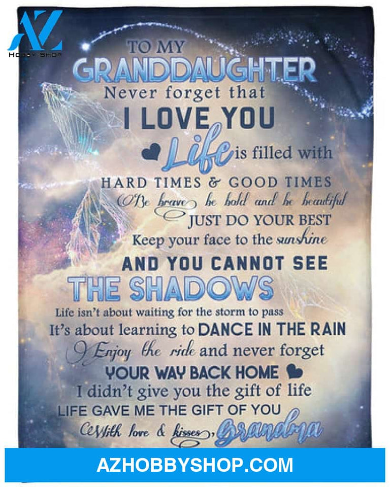 To My Granddaughter Love And Kisses Blanket, Hard Times & Good Times, Gift For Granddaughter From Grandma Gift 