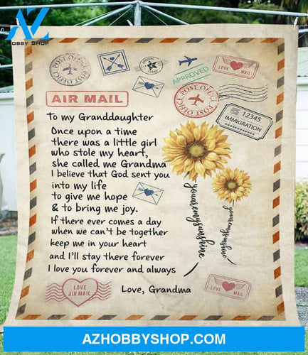 Personalized To My Granddaughter Love Letter Fleece Blanket From Grandma You Are My Sunshine Great Customized Blanket For Birthday Christmas Thanksgiving