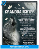 Personalized To My Granddaughter Love Wolf Fleece Blanket From Grandma You Can't Withstand The Storm Whisper Back Great Customized Blanket For Birthday Christmas Thanksgiving