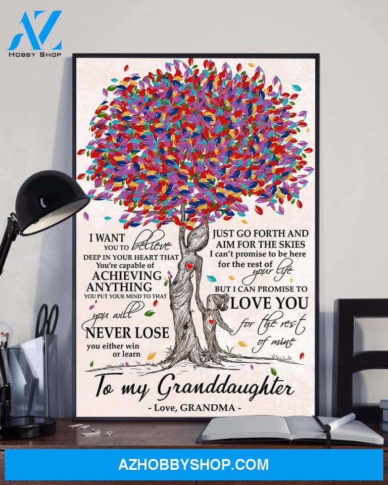 To My Granddaughter Love You For The Rest Of Mine - Matte Canvas, gift for you, gift for him, gift for her, gift for granddaughter