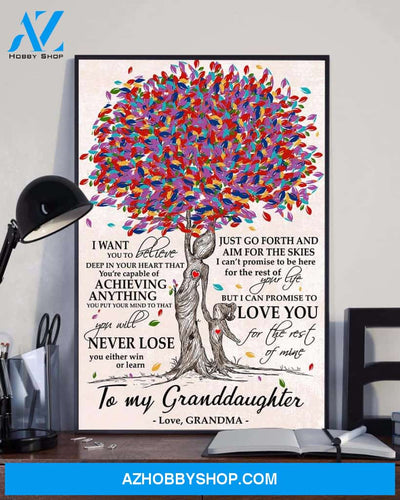 To My Granddaughter Love You For The Rest Of Mine - Matte Canvas, gift for you, gift for him, gift for her, gift for granddaughter