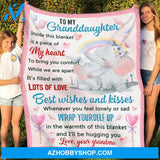 Personalized To My Granddaughter Lovely Elephants Fleece Blanket From Grandma I'll Be Hugging You Great Customized Blanket For Birthday Christmas Thanksgiving