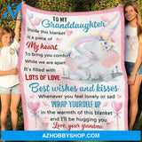 Personalized To My Granddaughter Lovely Elephants Fleece Blanket From Grandma I'll Be Hugging You Great Customized Blanket For Birthday Christmas Thanksgiving