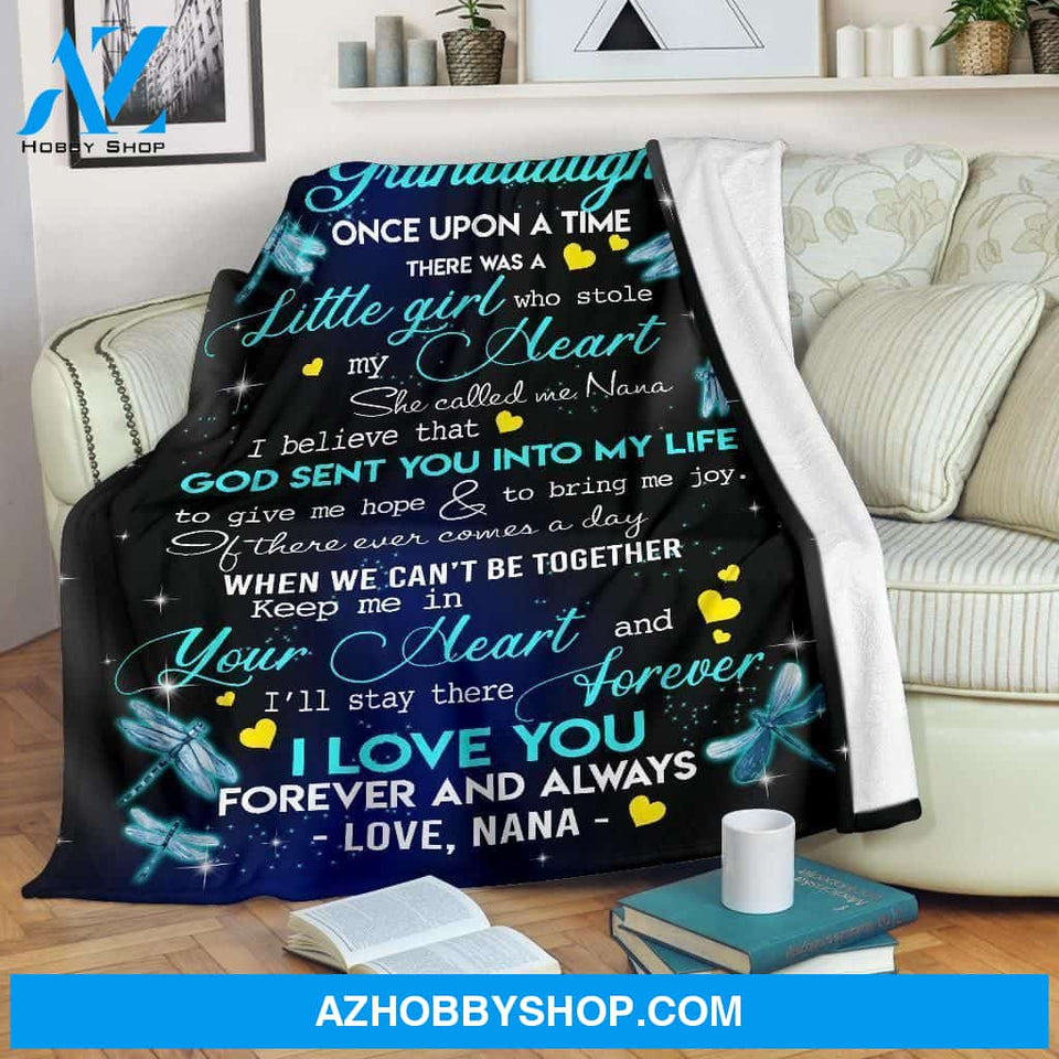 To My Granddaughter Nana Dragonflies Fleece Blanket - Gift For Granddaughter | Family Blanket