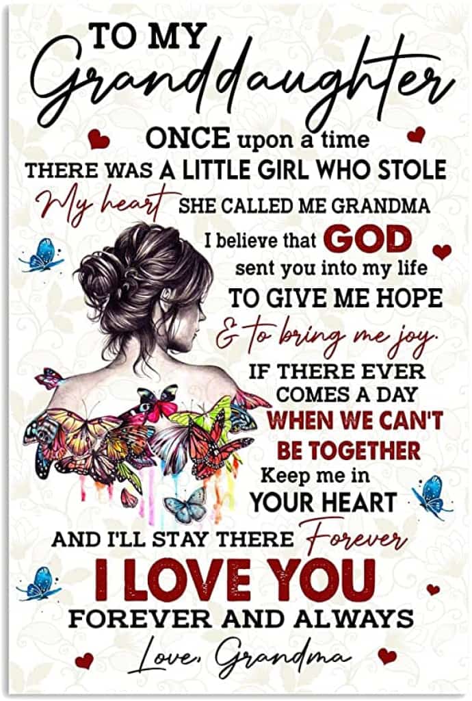 To My Granddaughter - Once Upon A Time There Was A Little Girl Who Stole My Heart - Poster/Canvas - Gift For Granddaughter