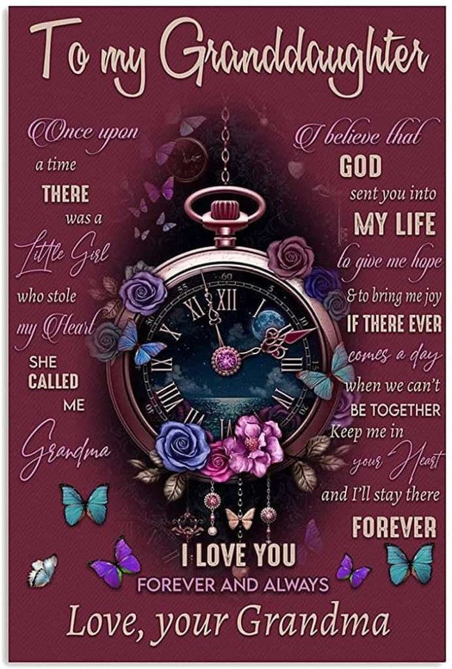 To My Granddaughter - Once Upon A Time There Was A Little Girl Who Stole My Heart - Poster/Canvas - Gift For Granddaughter