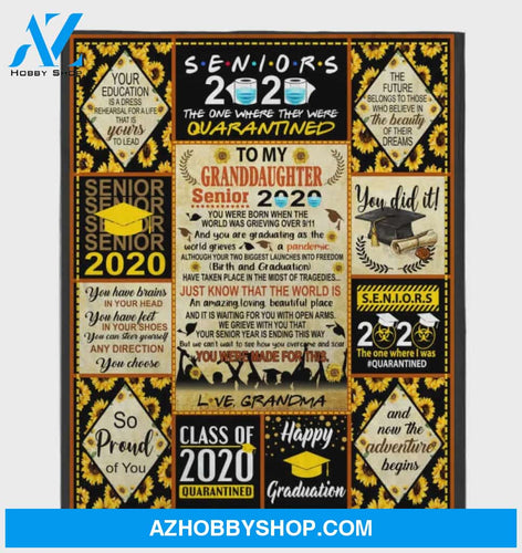 Personalized To My Granddaughter Senior Fleece Blanket From Grandma You Were Born When The World So Proud Of You Great Customized Blanket Gifts For Graduation Birthday Christmas Thanksgiving