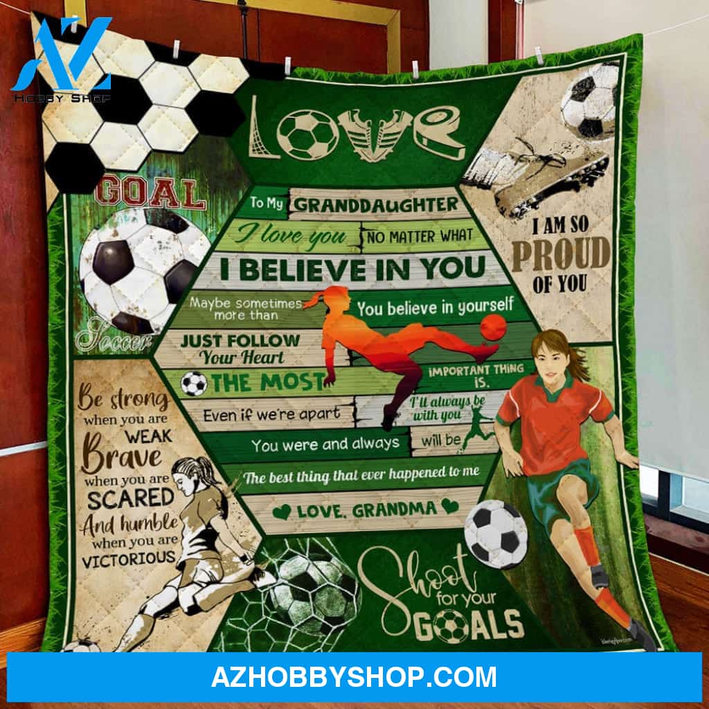 Personalized To My Granddaughter Soccer Fleece Blanket From Grandma I Believe In You Great Customized Blanket Gifts For Graduation Birthday Christmas Thanksgiving