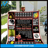 Personalized To My Granddaughter Softball Fleece Blanket From Grandpa You Will Always Be My Baby Girl Great Customized Blanket For Birthday Christmas Thanksgiving