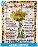 Personalized To My Granddaughter Sunflower Fleece Blanket From Grandma Remember You Are Braver Than You Believe Great Customized Blanket For Birthday Christmas Thanksgiving