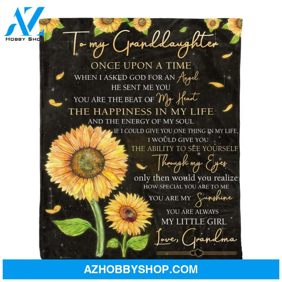 Personalized To My Granddaughter Sunflower Fleece Blanket From Grandma You Are Always My Little Girl Great Customized Blanket For Birthday Christmas Thanksgiving