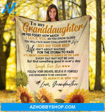 Personalized To My Granddaughter Sunflower Fleece Blanket From Grandmother I'll Always Be With You Great Customized Blanket For Birthday Christmas Thanksgiving