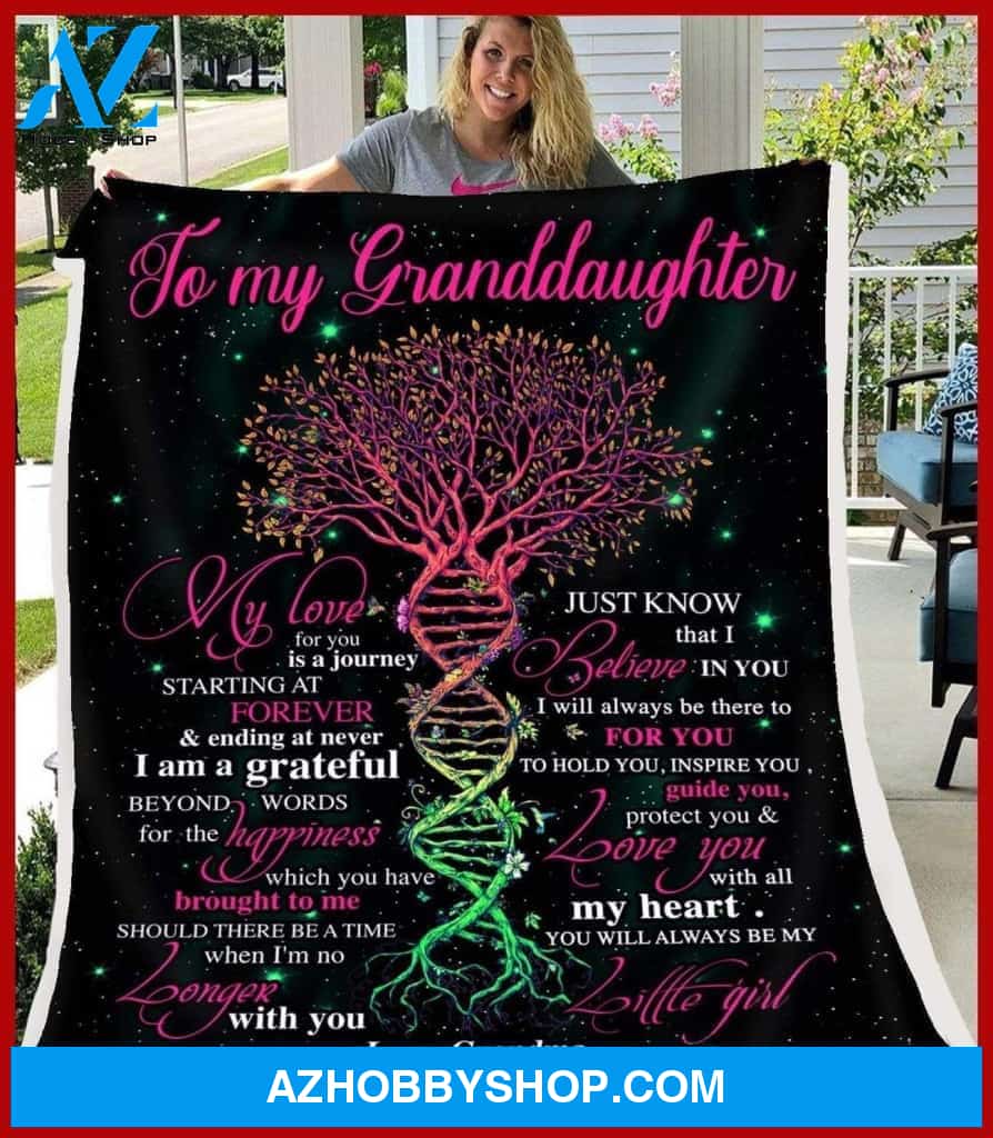 To My Granddaughter Tree Of Life Fleece Blanket Gift For Granddaughter | Family Blanket