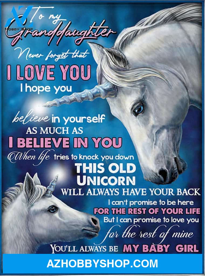 Personalized To My Granddaughter Unicorn Fleece Blanket From Grandma Never For Get That I Love You Great Customized Blanket For Birthday Christmas Thanksgiving