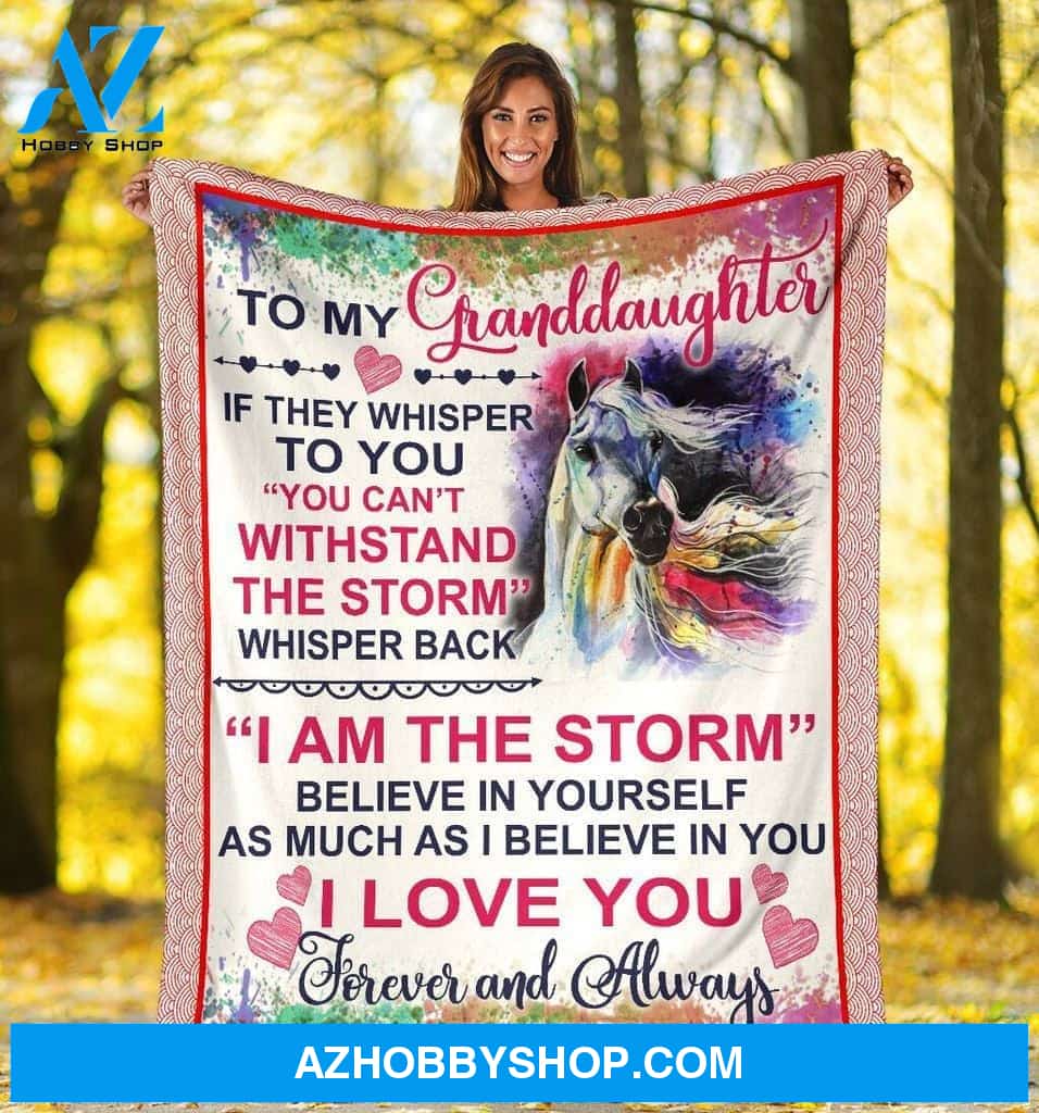Personalized To My Granddaughter Unicorn Fleece Blanket From Grandma You Can't Withstand The Storm Great Customized Blanket For Birthday Christmas Thanksgiving