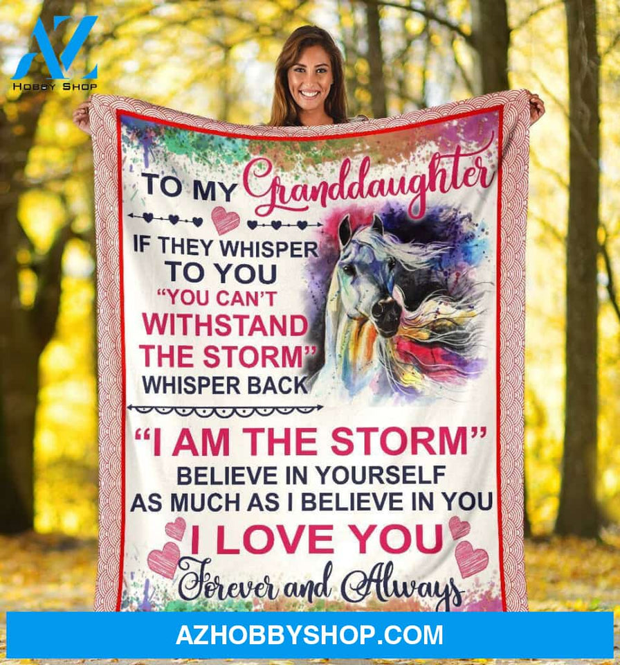 Personalized To My Granddaughter Unicorn Fleece Blanket I Believe In You Great Customized Blanket For Birthday Christmas Thanksgiving