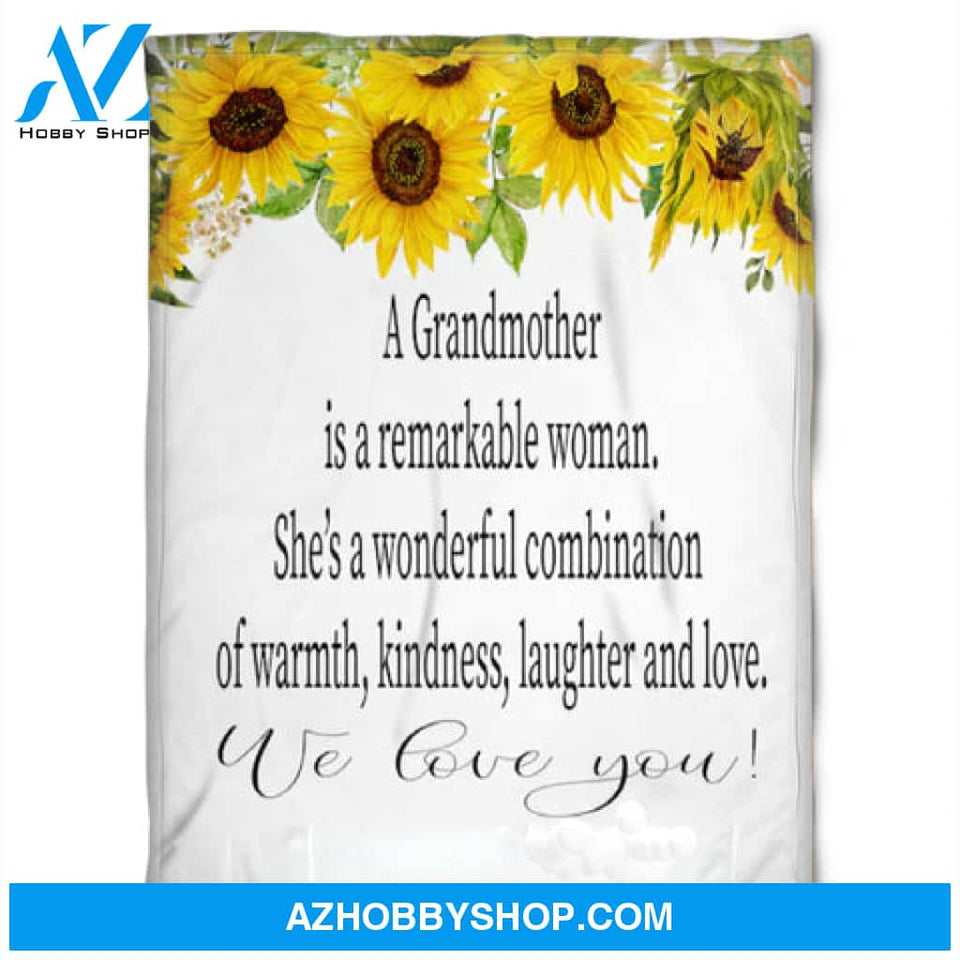 To My Grandma A Grandmother Is A Remarkable Woman Fleece Blanket Gift For Grandparents Gift From Granddaughter Gift For Grandson 