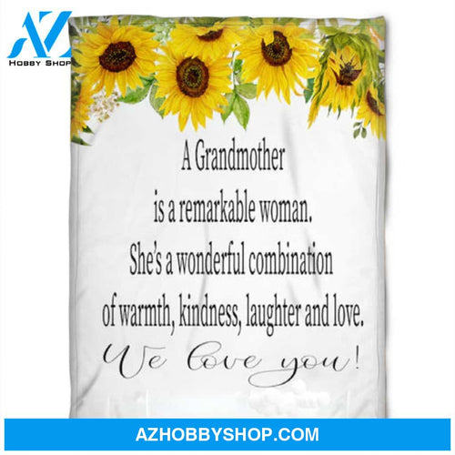 To My Grandma A Grandmother Is A Remarkable Woman Fleece Blanket Gift For Grandparents Gift From Granddaughter Gift For Grandson 