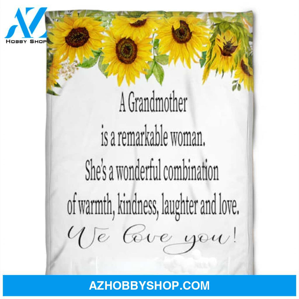 To My Grandma A Grandmother Is A Remarkable Woman Fleece Blanket Gift For Grandparents Gift From Granddaughter Gift For Grandson 