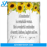 To My Grandma A Grandmother Is A Remarkable Woman Fleece Blanket Gift For Grandparents Gift From Granddaughter Gift For Grandson 