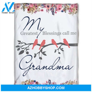 To My Grandma Call Me Grandma Cardinal Bird Fleece Blanket Gift For Grandparents Gift From Granddaughter Gift For Grandson 