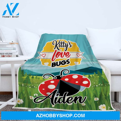 Personalized To My Grandma Fleece Blanket Grandma’s Love Bugs Great Customized Gift For Birthday Christmas Thanksgiving Anniversary Mother's Day