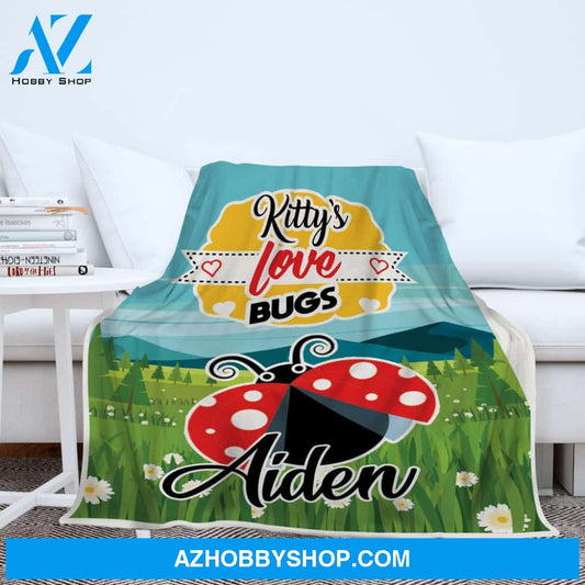 Personalized To My Grandma Fleece Blanket Grandma’s Love Bugs Great Customized Gift For Birthday Christmas Thanksgiving Anniversary Mother's Day