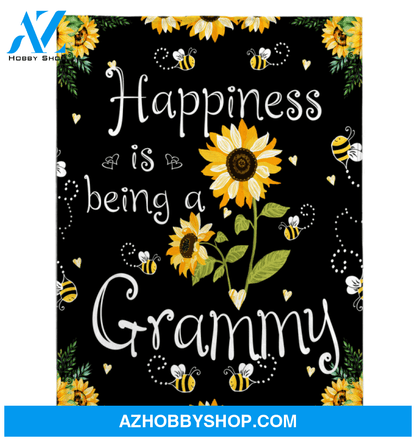 Personalized To My Grandma Fleece Blanket Happiness Is Being A Grammy Great Customized Gift For Birthday Christmas Thanksgiving Mother's Day
