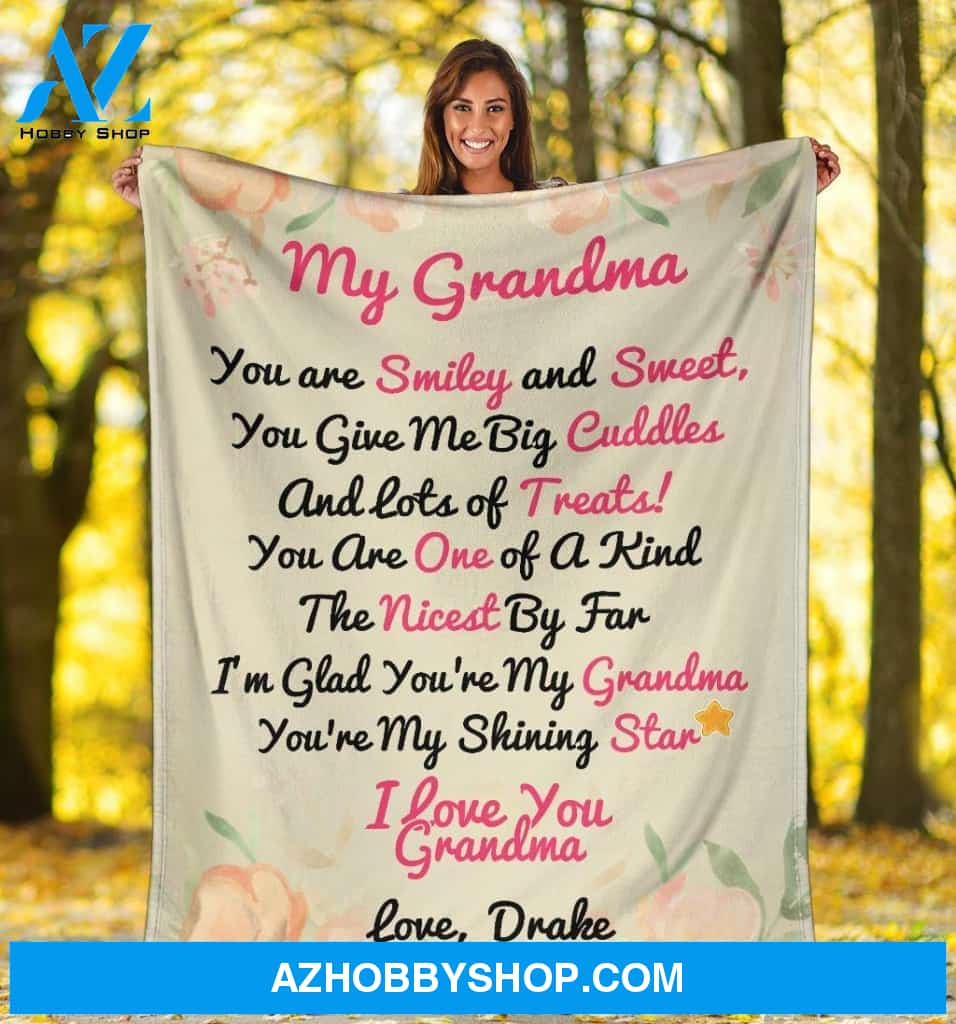 Personalized To My Grandma Fleece Blanket You Are Smiley And Sweet Great Customized Gift For Mother's Day Birthday Christmas Thanksgiving