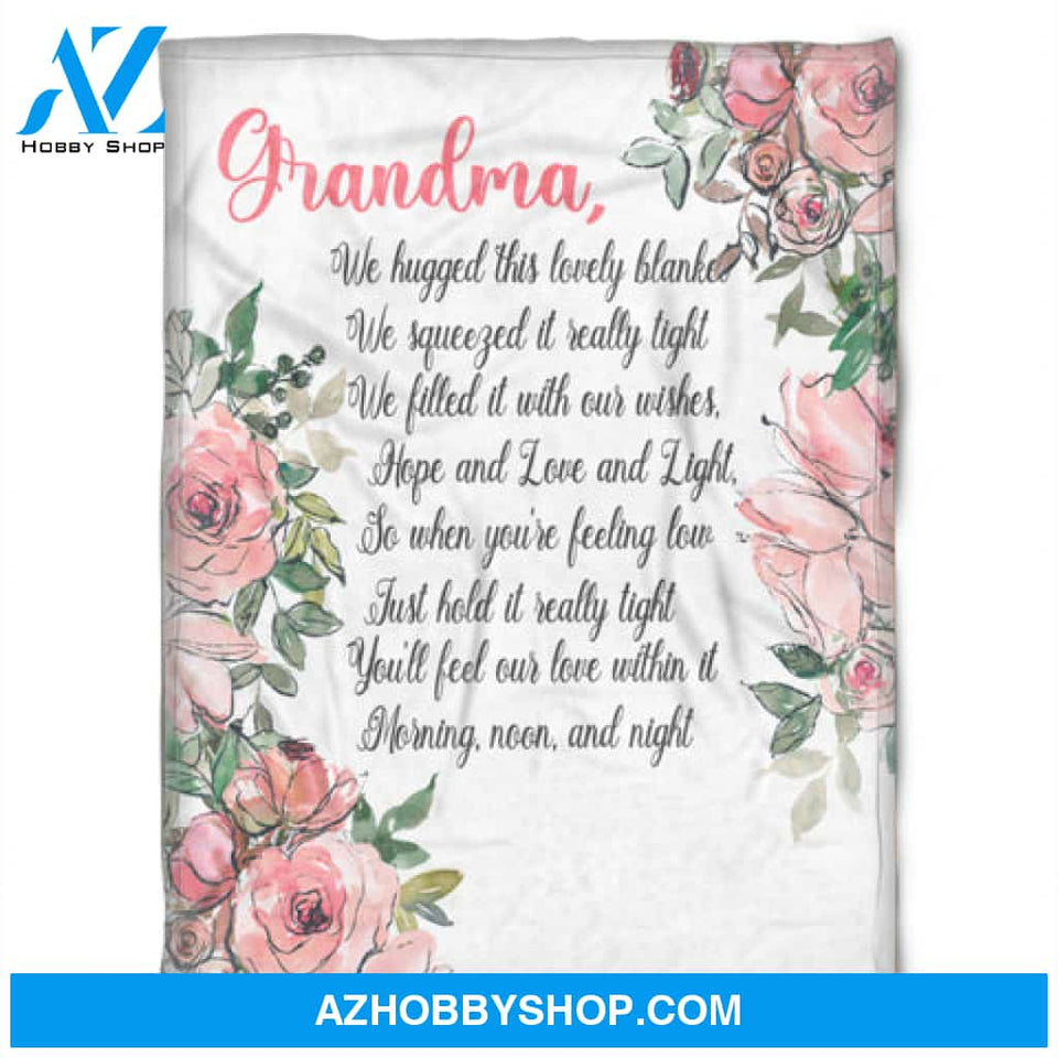 To My Grandma Hugged This Lovely Fleece Blanket Gift For Grandparents Gift From Granddaughter Gift For Grandson 