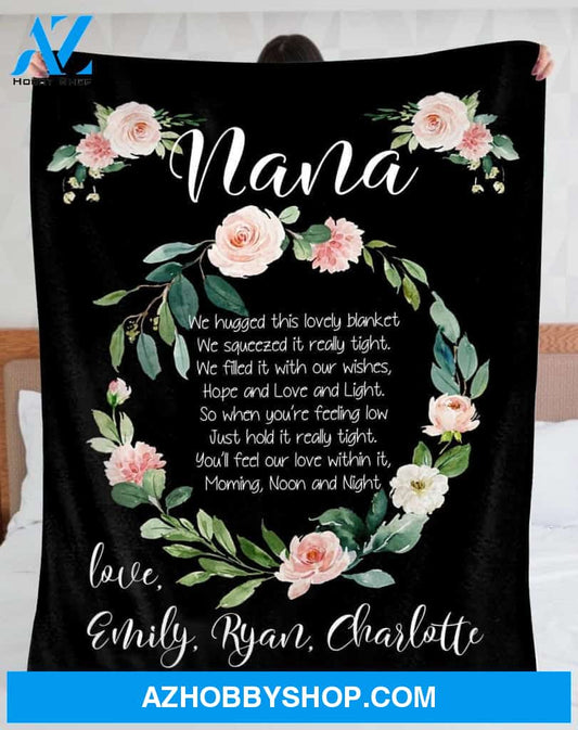 Personalized To My Grandma Nana Fleece Blanket Great Customized Gift For Birthday Christmas Thanksgiving Mother's Day