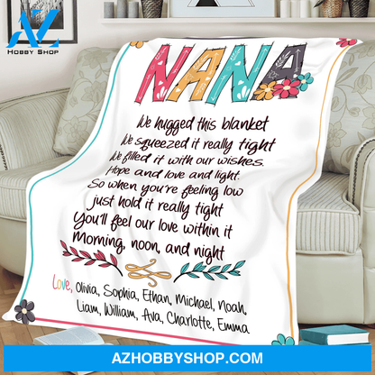 Personalized To My Grandma Nana Fleece Blanket We Hugged This Blanket Great Customized Gifts For Birthday Christmas Thanksgiving Mother's Day
