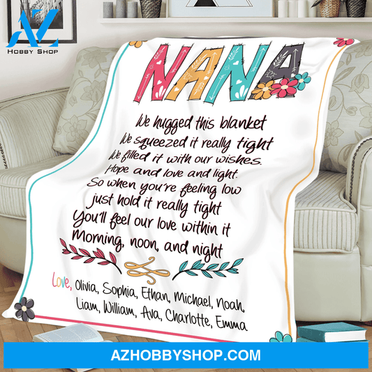 Personalized To My Grandma Nana Fleece Blanket We Hugged This Blanket Great Customized Gifts For Birthday Christmas Thanksgiving Mother's Day