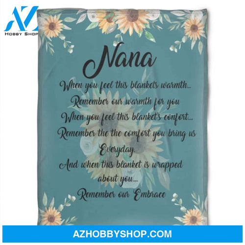 To My Grandma Remember Our Embrace Fleece Blanket Gift For Grandparents Gift From Granddaughter Gift For Grandson 