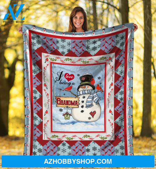 To My Grandma Snowman Fleece Blanket I Love Being A Grandma Great Customized Gift For Birthday Christmas Thanksgiving Mother's Day