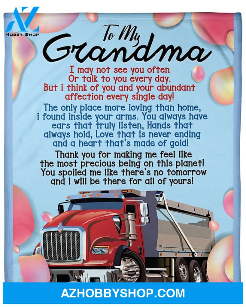 Personalized To My Grandma Trucker Fleece Blanket I May Not See You Often Great Customized Gift For Birthday Christmas Thanksgiving Anniversary Mother's Day