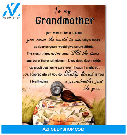 To My Grandmother Poster Gift For Grandma