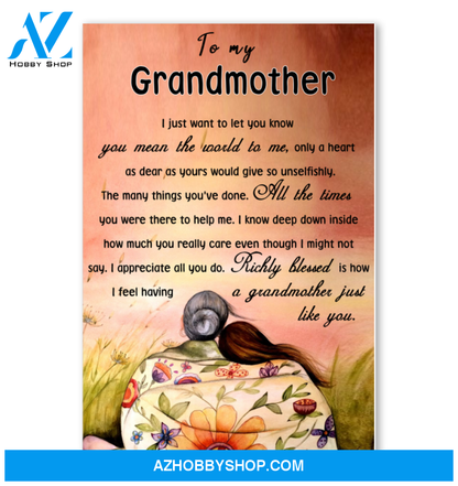 To My Grandmother Poster Gift For Grandma