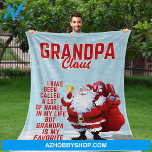 To My Grandpa Clause Fleece Blanket Great Customized Gifts For Birthday Christmas Thanksgiving