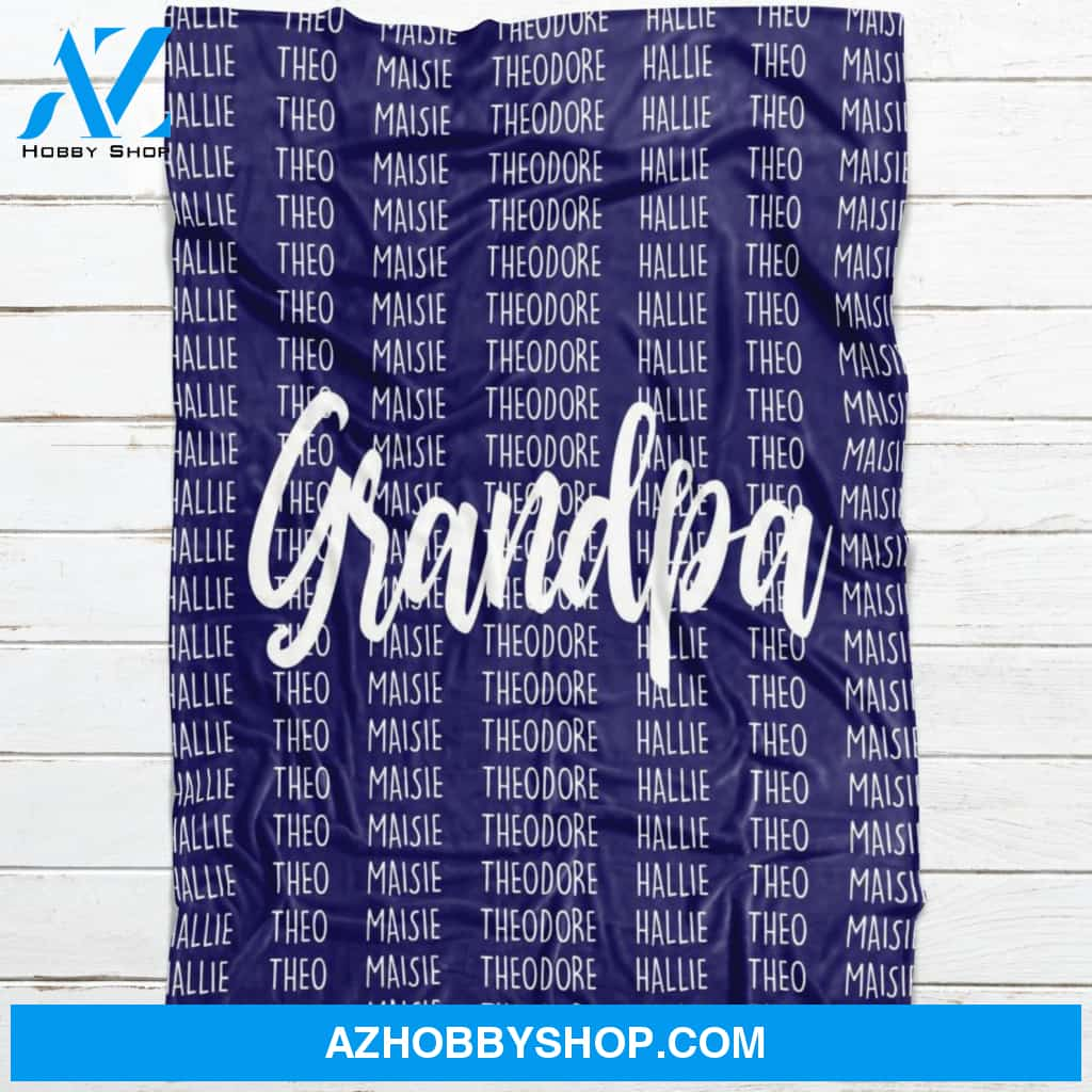 Personalized To My Grandpa Fleece Blanket Great Customized Gifts For Birthday Christmas Thanksgiving Father's Day