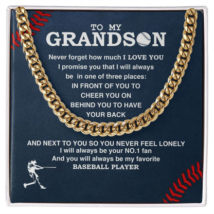 To My Grandson - #1 Fan, Personalized Ending, Cuban Link Chain