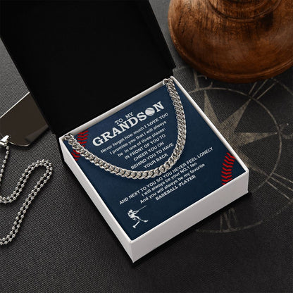 To My Grandson - #1 Fan, Personalized Ending, Cuban Link Chain