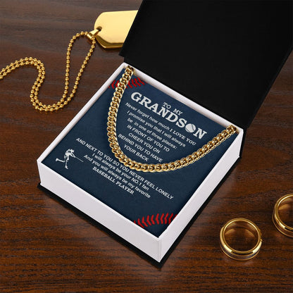 To My Grandson - #1 Fan, Personalized Ending, Cuban Link Chain