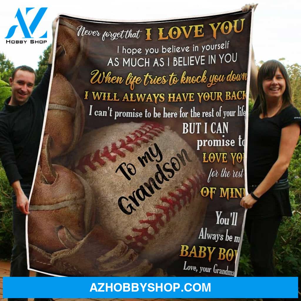 To My Grandson Blanket Always Have Your Back Gift From Grandma Fleece Blanket