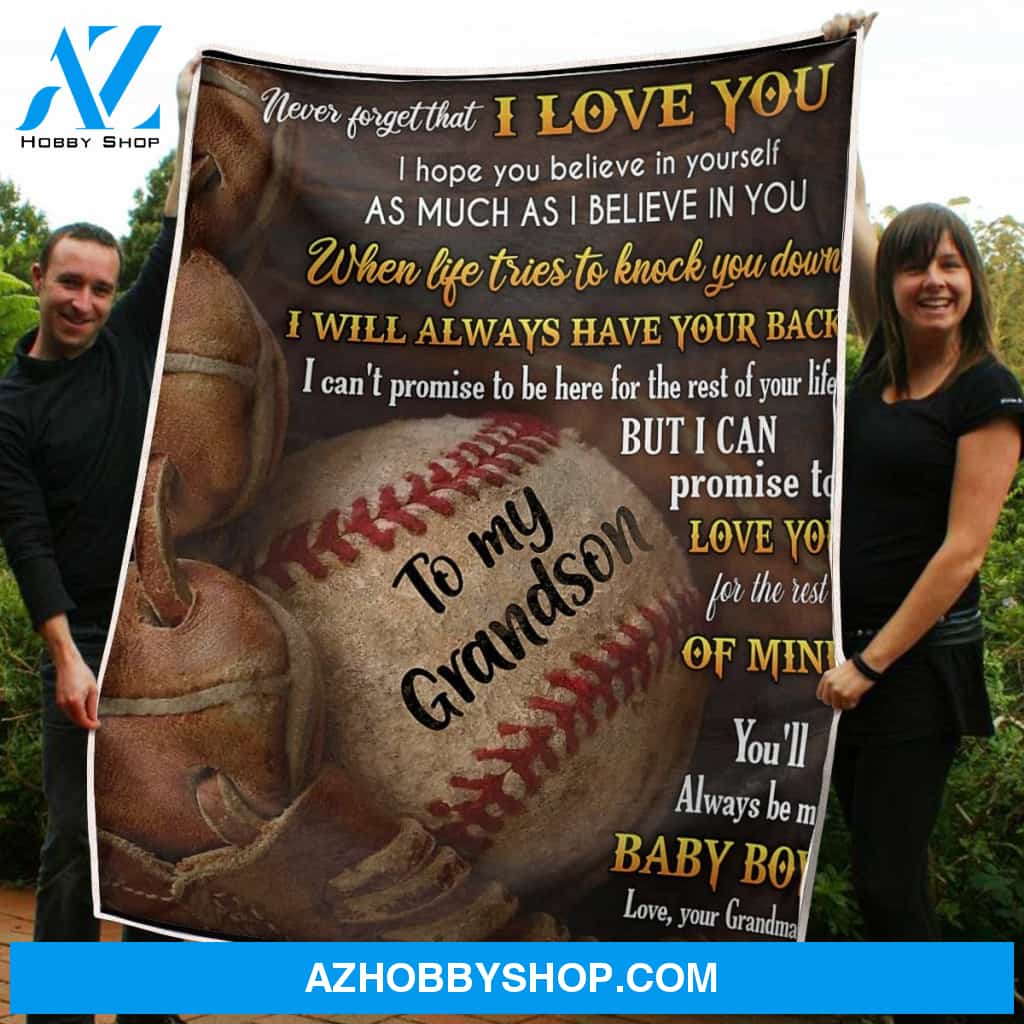 To My Grandson Blanket Always Have Your Back Gift From Grandma Fleece Blanket