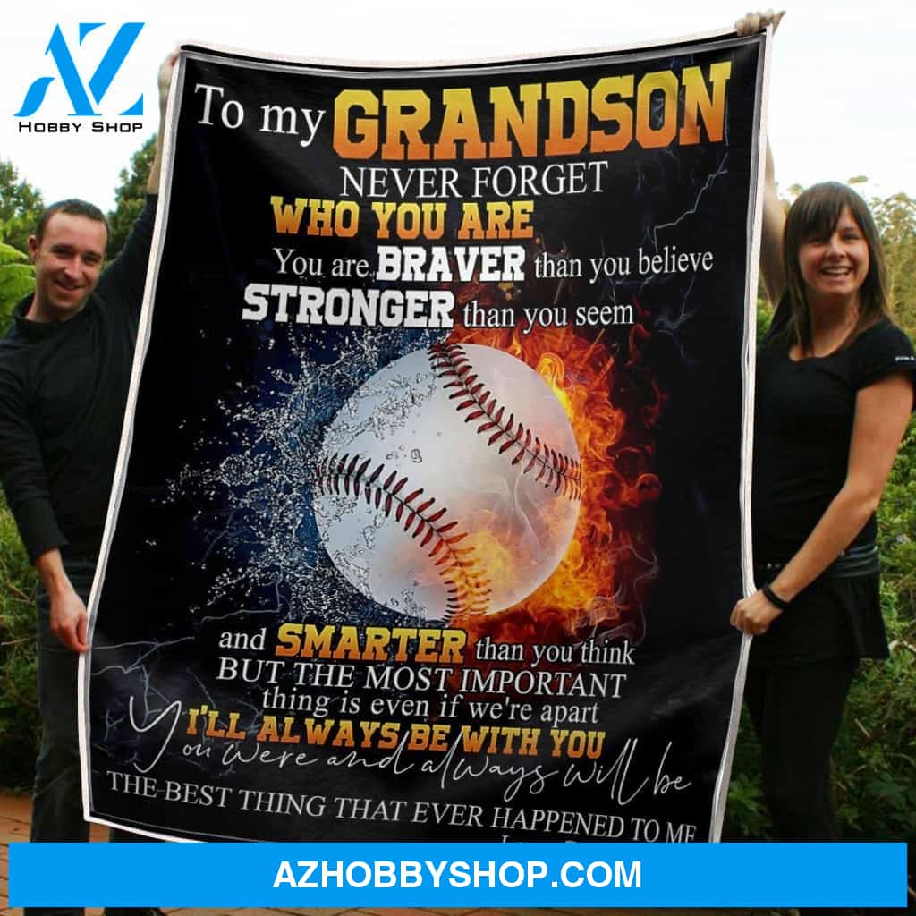 To My Grandson Blanket You Are Braver Stronger And Smarter Gift From Grandma Fleece Blanket