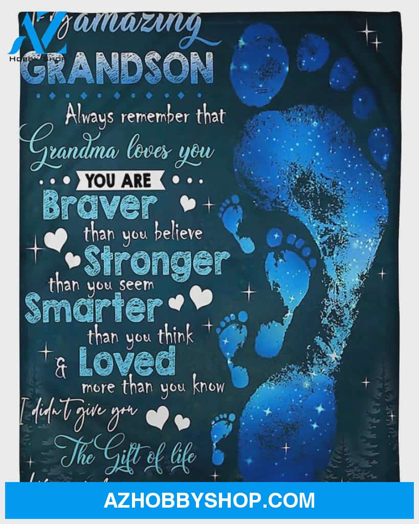 Personalized To My Grandson Fleece Blanket From Grandma Always Remember That Grandma Loves You Great Customized Gifts For Birthday Christmas Thanksgiving